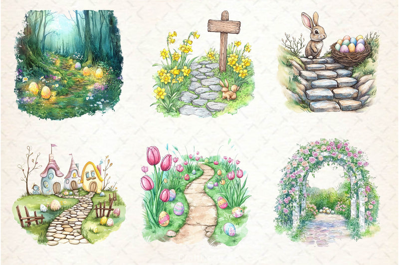 Spring Easter Path Clipart Bundle 2 - CraftNest - Digital Crafting and Art