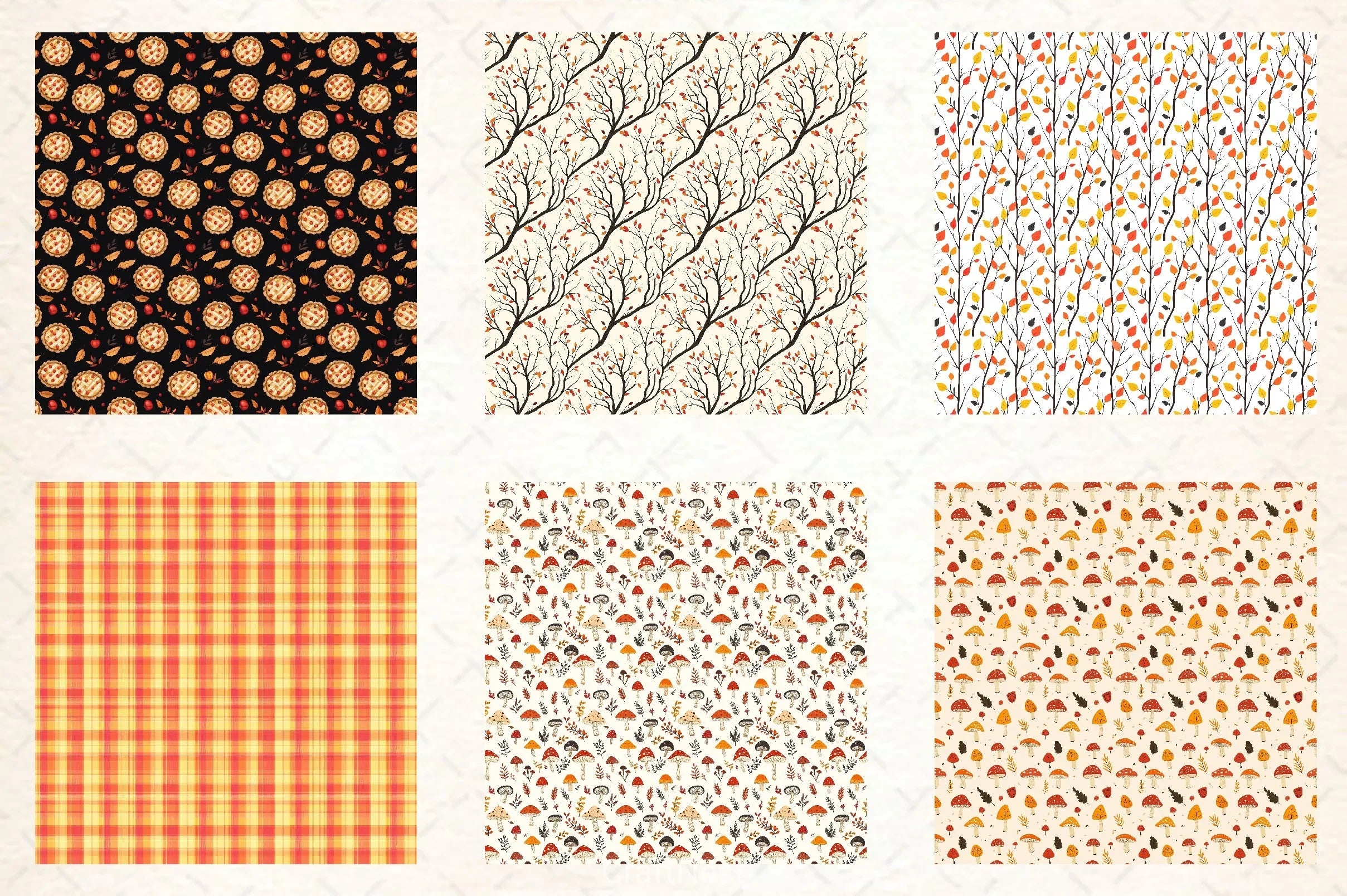 Autumn Fall Paper Pattern Clipart Bundle - CraftNest - Digital Crafting and Art