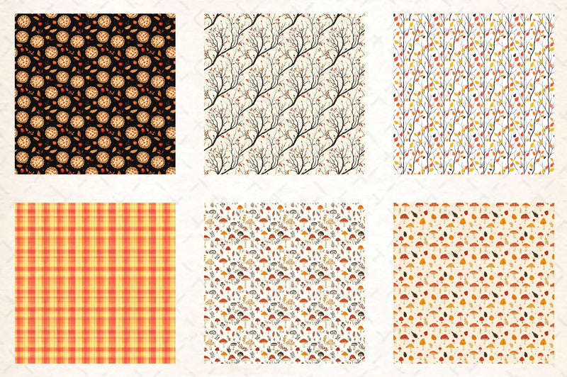 Autumn Fall Paper Pattern Clipart Bundle - CraftNest - Digital Crafting and Art