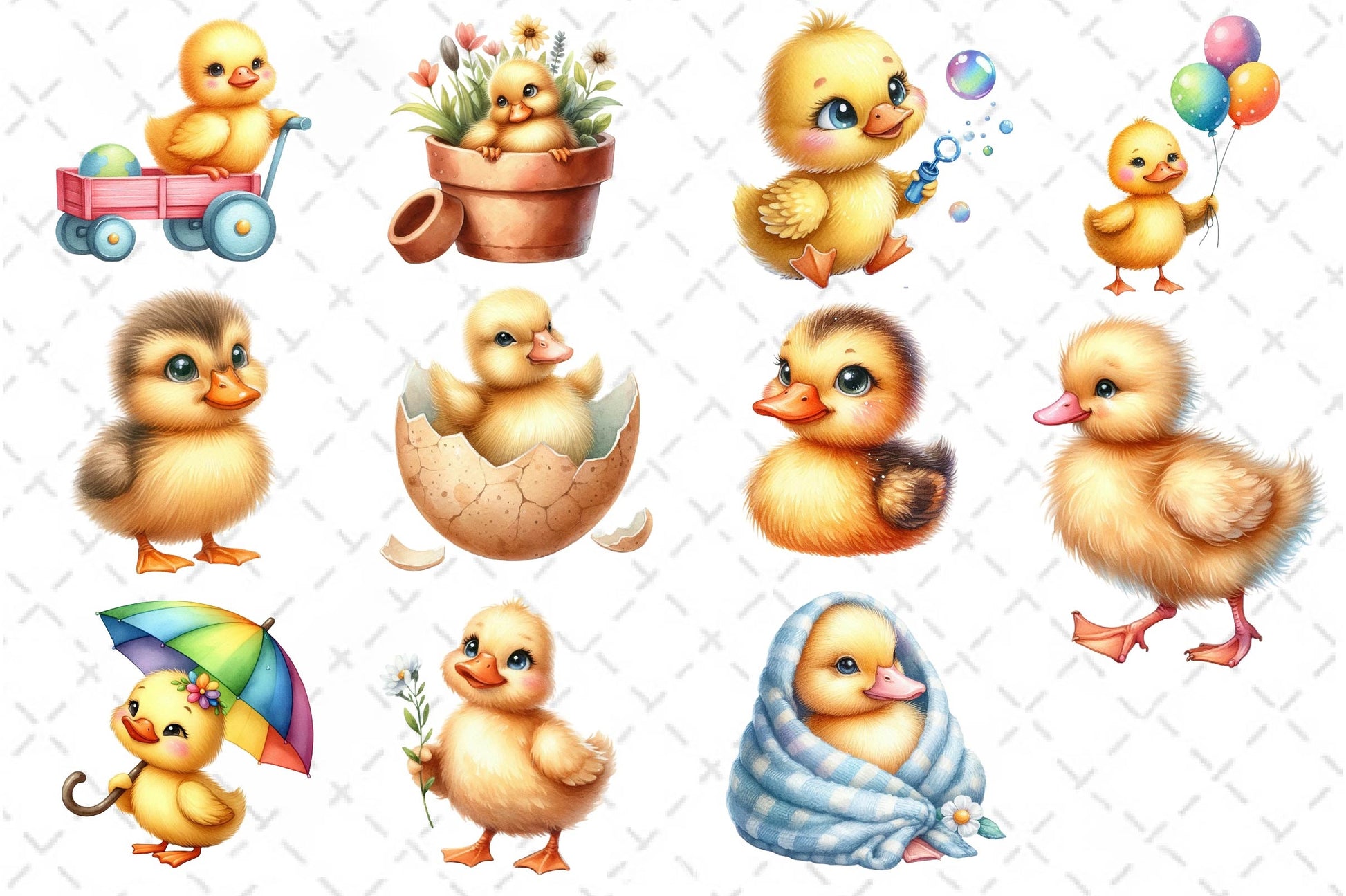 Cute Little Ducks Clipart Bundle - CraftNest - Digital Crafting and Art
