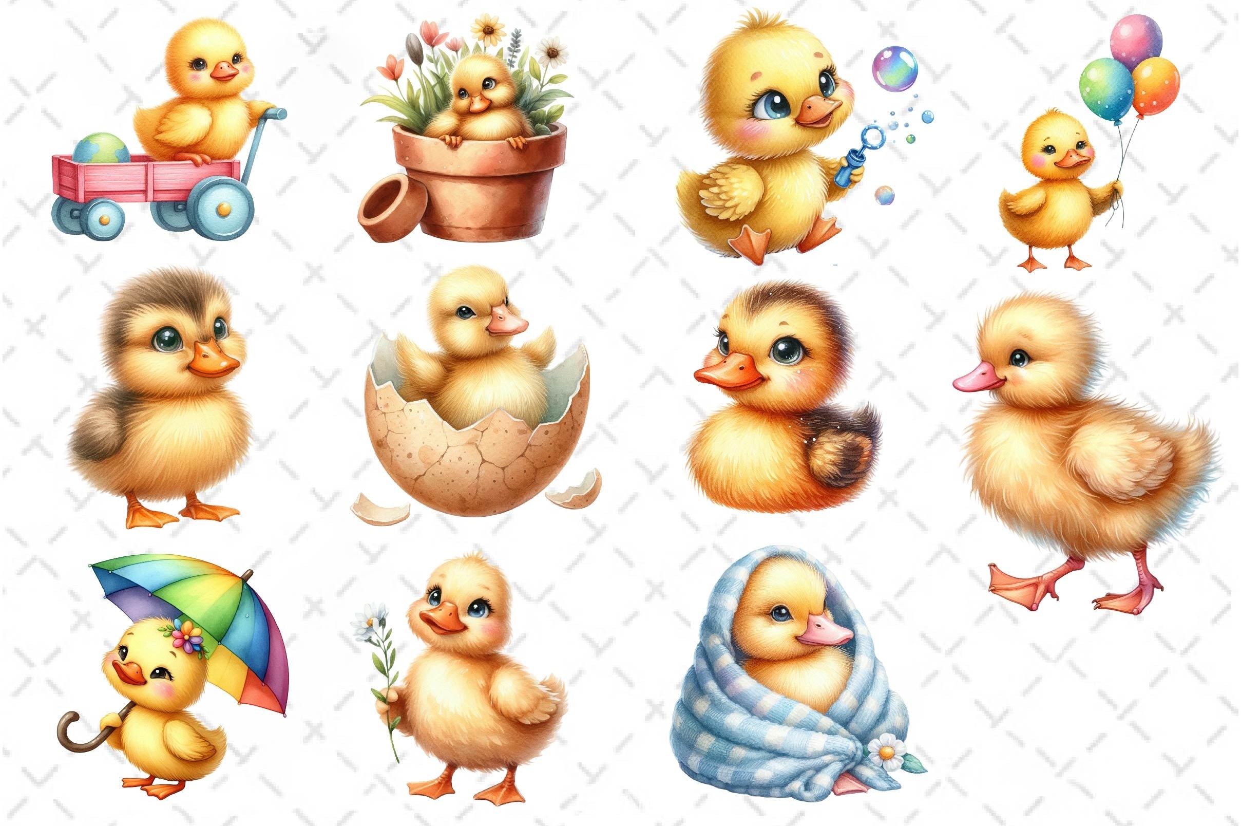 Cute Little Ducks Clipart Bundle - CraftNest - Digital Crafting and Art