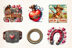 Retro Howdy Western Valentines Day Clipart Bundle 3 - CraftNest - Digital Crafting and Art
