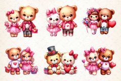 Valentines Couple Teddy Bear Clipart Bundle - CraftNest - Digital Crafting and Art
