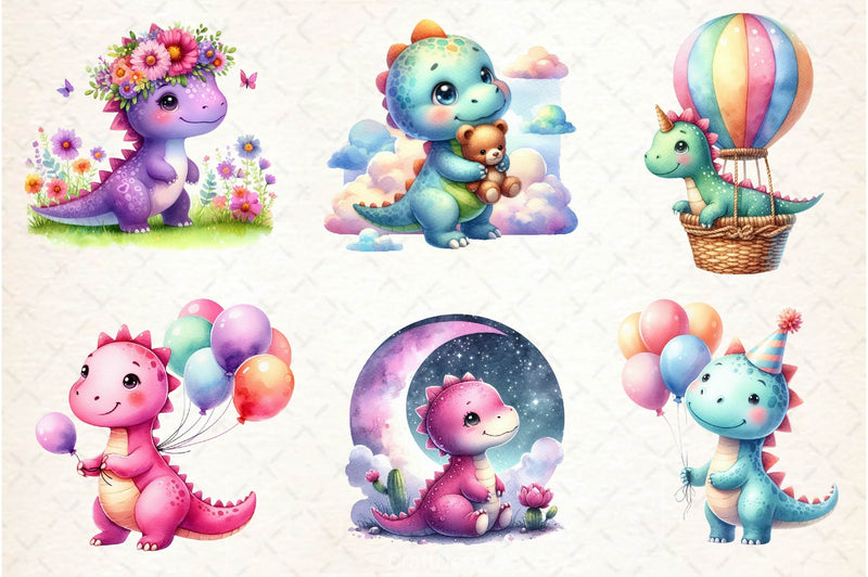 Cute Dinosaur Clipart Bundle 3 - CraftNest - Digital Crafting and Art
