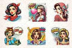 Pop Art Girl Clipart Bundle 2 - CraftNest - Digital Crafting and Art