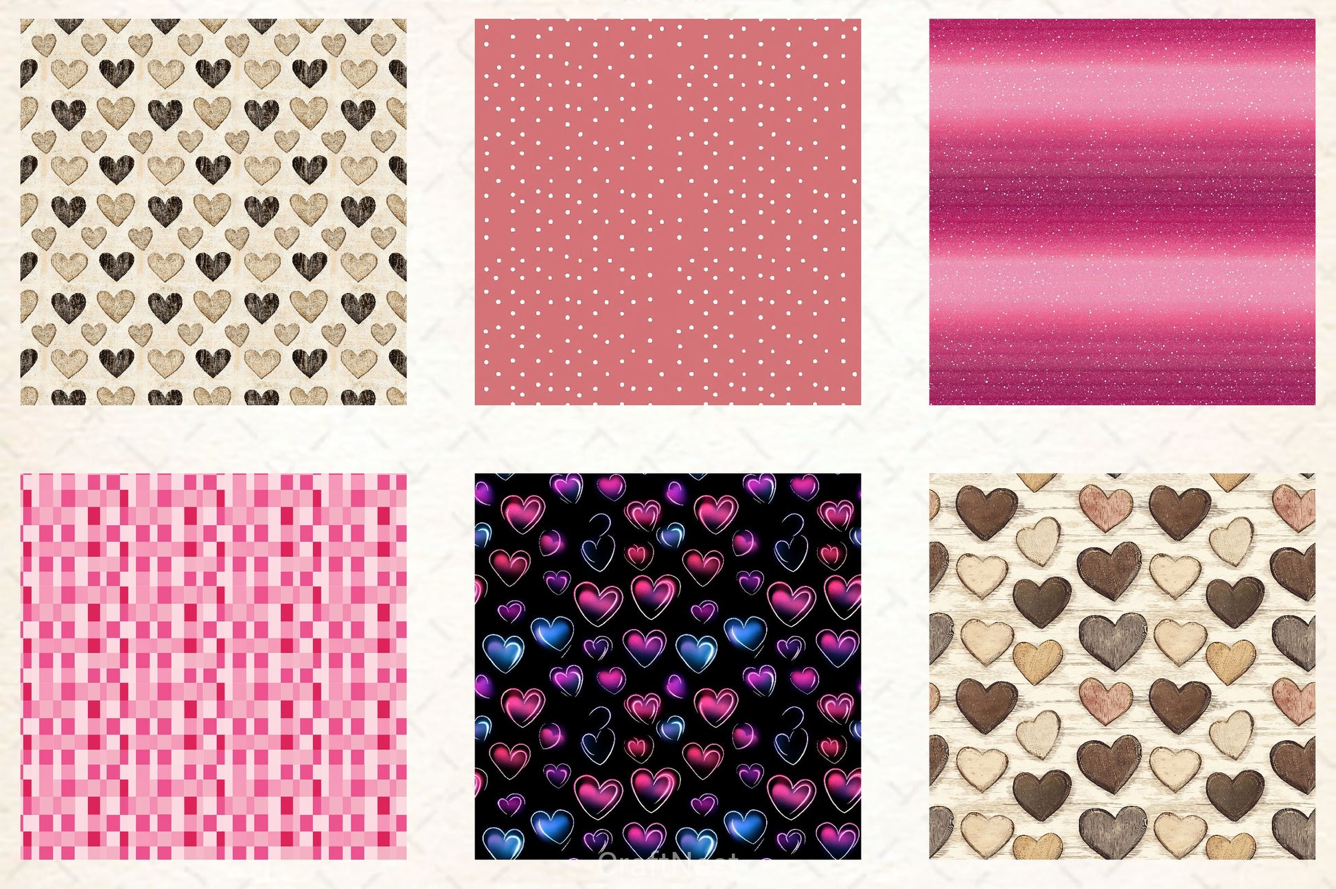 Valentines Day Seamless Pattern Digital Paper - CraftNest - Digital Crafting and Art