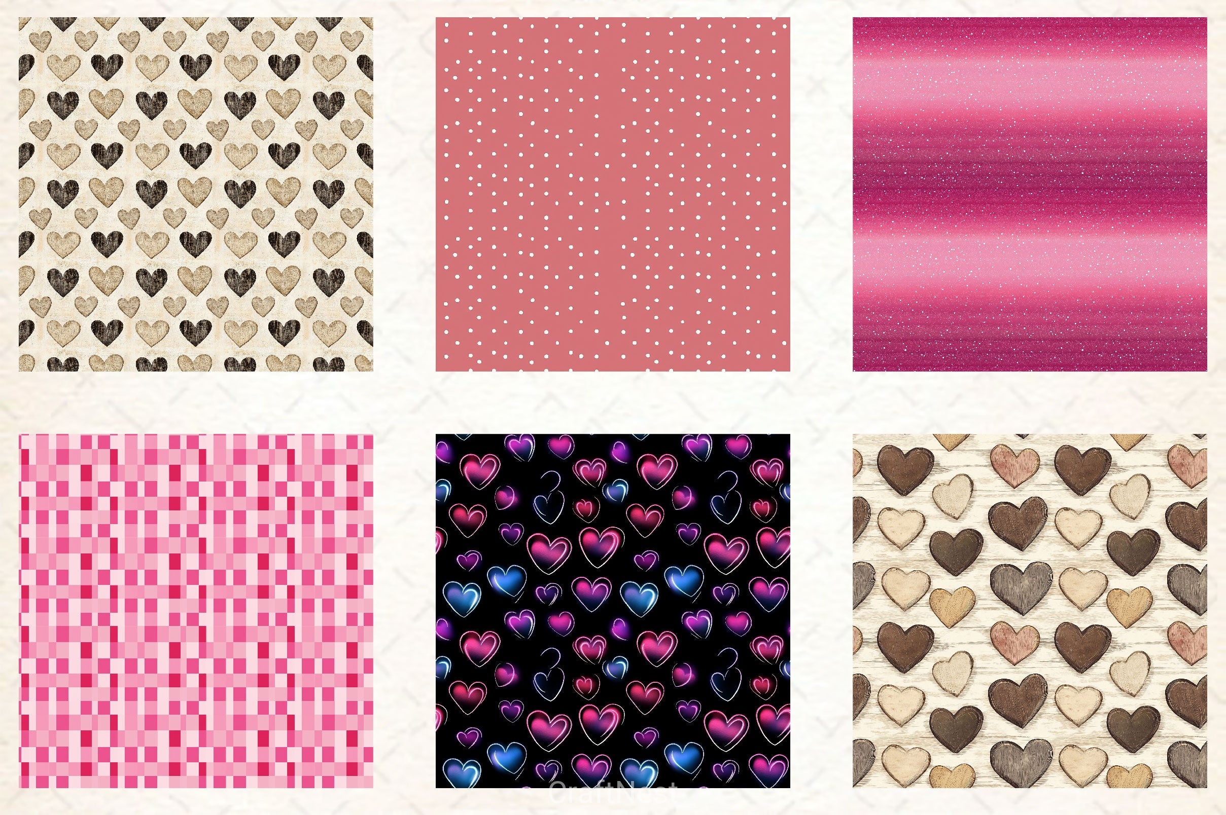 Valentines Day Seamless Pattern Digital Paper - CraftNest - Digital Crafting and Art