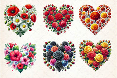Valentine Floral Heart Clipart Bundle - CraftNest - Digital Crafting and Art