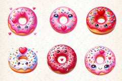 Kawaii Cute Donut Clipart Bundle 2 - CraftNest - Digital Crafting and Art