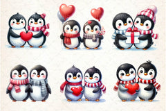 Valentine Couple Penguin Clipart Bundle - CraftNest - Digital Crafting and Art
