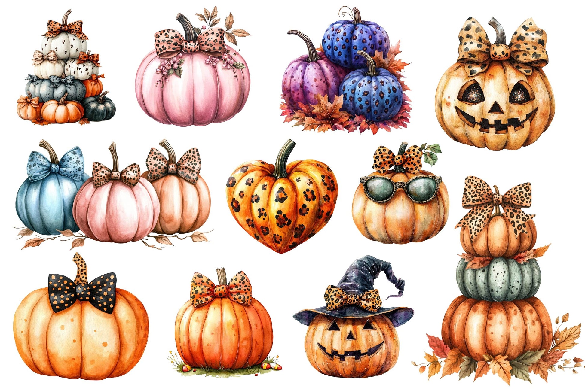 Fall Halloween Pumpkins Clipart Bundle 2 - CraftNest - Digital Crafting and Art