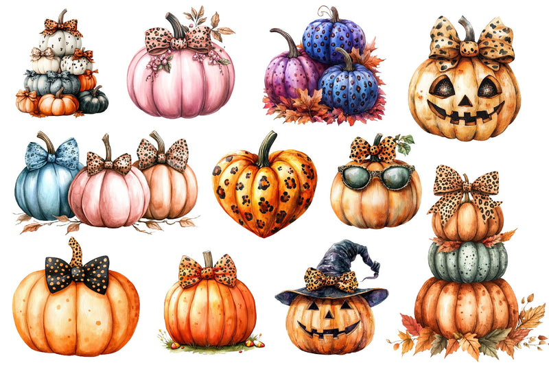 Fall Halloween Pumpkins Clipart Bundle 2 - CraftNest - Digital Crafting and Art
