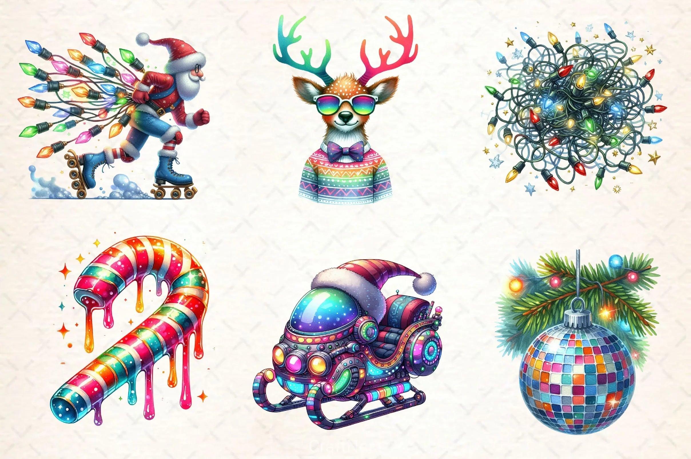 Cute Funky Christmas Clipart Bundle 2 - CraftNest - Digital Crafting and Art