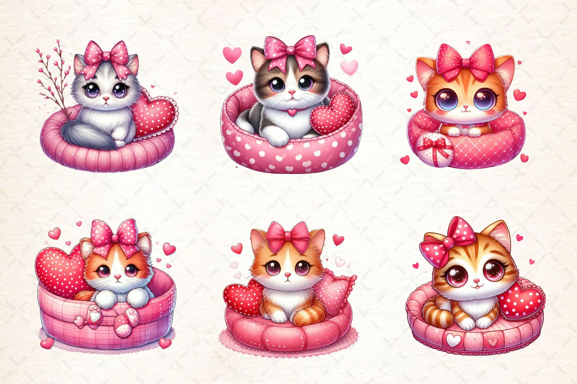 Funny Cat Valentine's Day Clipart Bundle - CraftNest - Digital Crafting and Art
