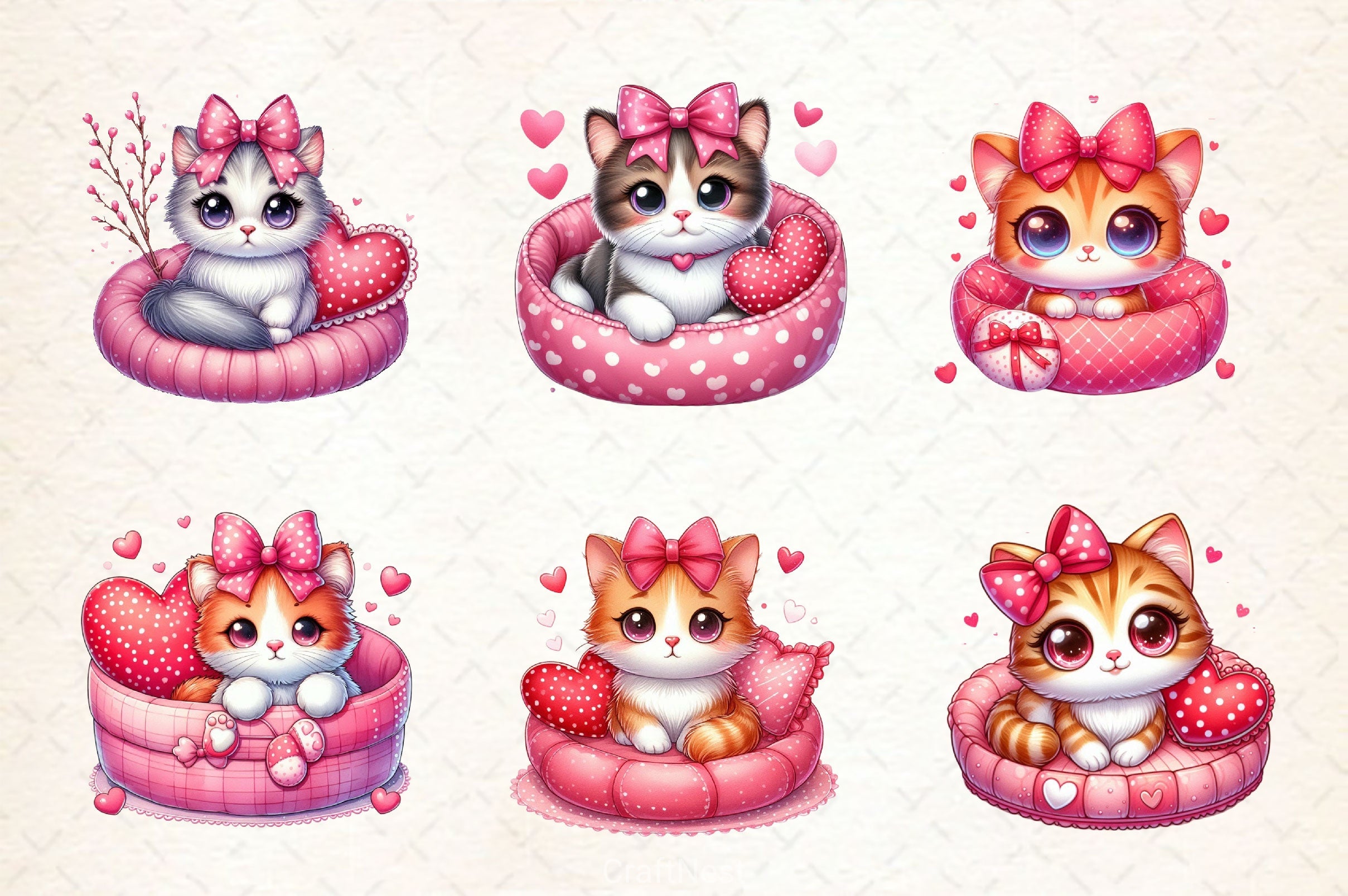 Funny Cat Valentine's Day Clipart Bundle - CraftNest - Digital Crafting and Art