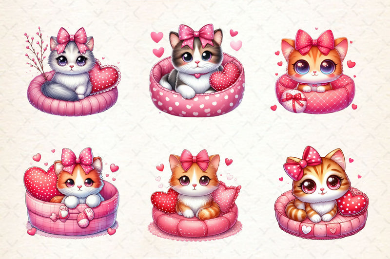 Funny Cat Valentine's Day Clipart Bundle - CraftNest - Digital Crafting and Art