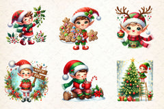Festive Elf Clipart Bundle - CraftNest - Digital Crafting and Art
