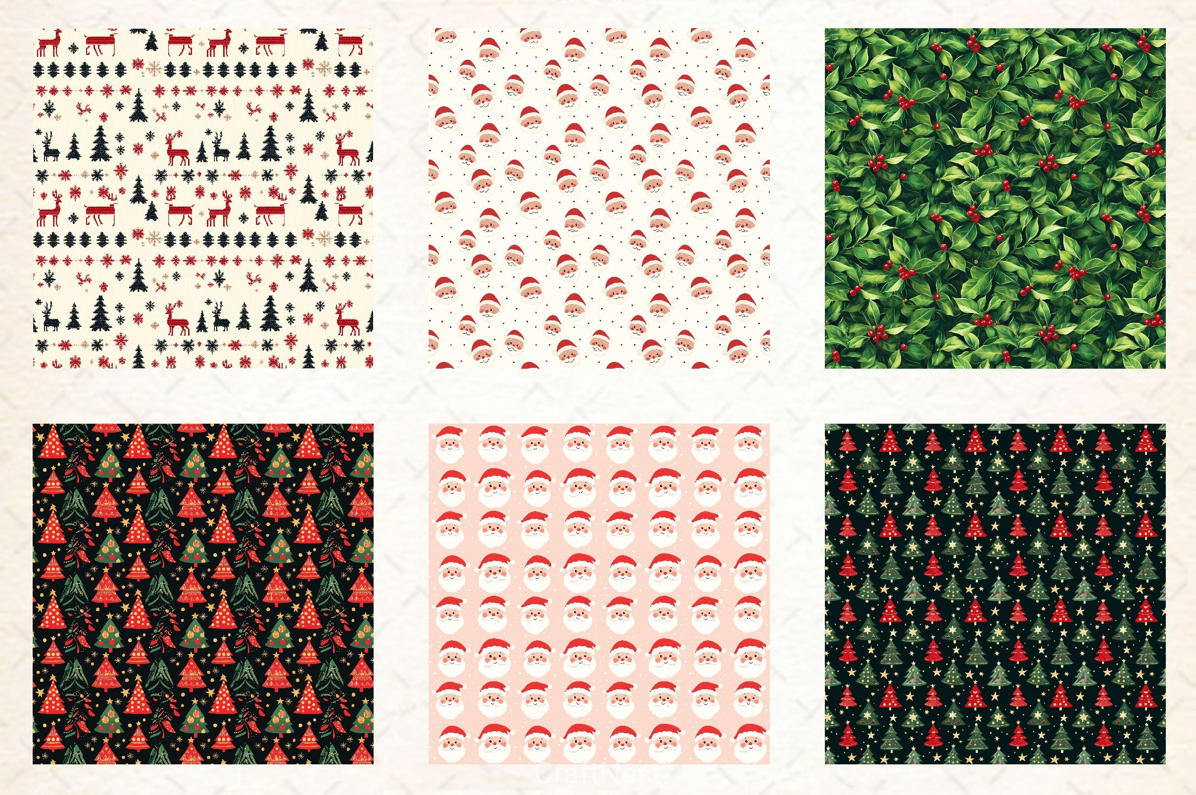 Christmas Digital Paper - CraftNest - Digital Crafting and Art