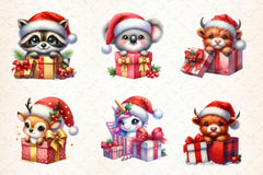 Christmas Animals Gift Box Clipart Bundle - CraftNest - Digital Crafting and Art