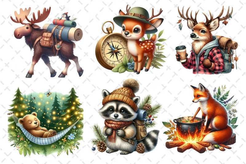Camping Animals Clipart Bundle 2 - CraftNest - Digital Crafting and Art