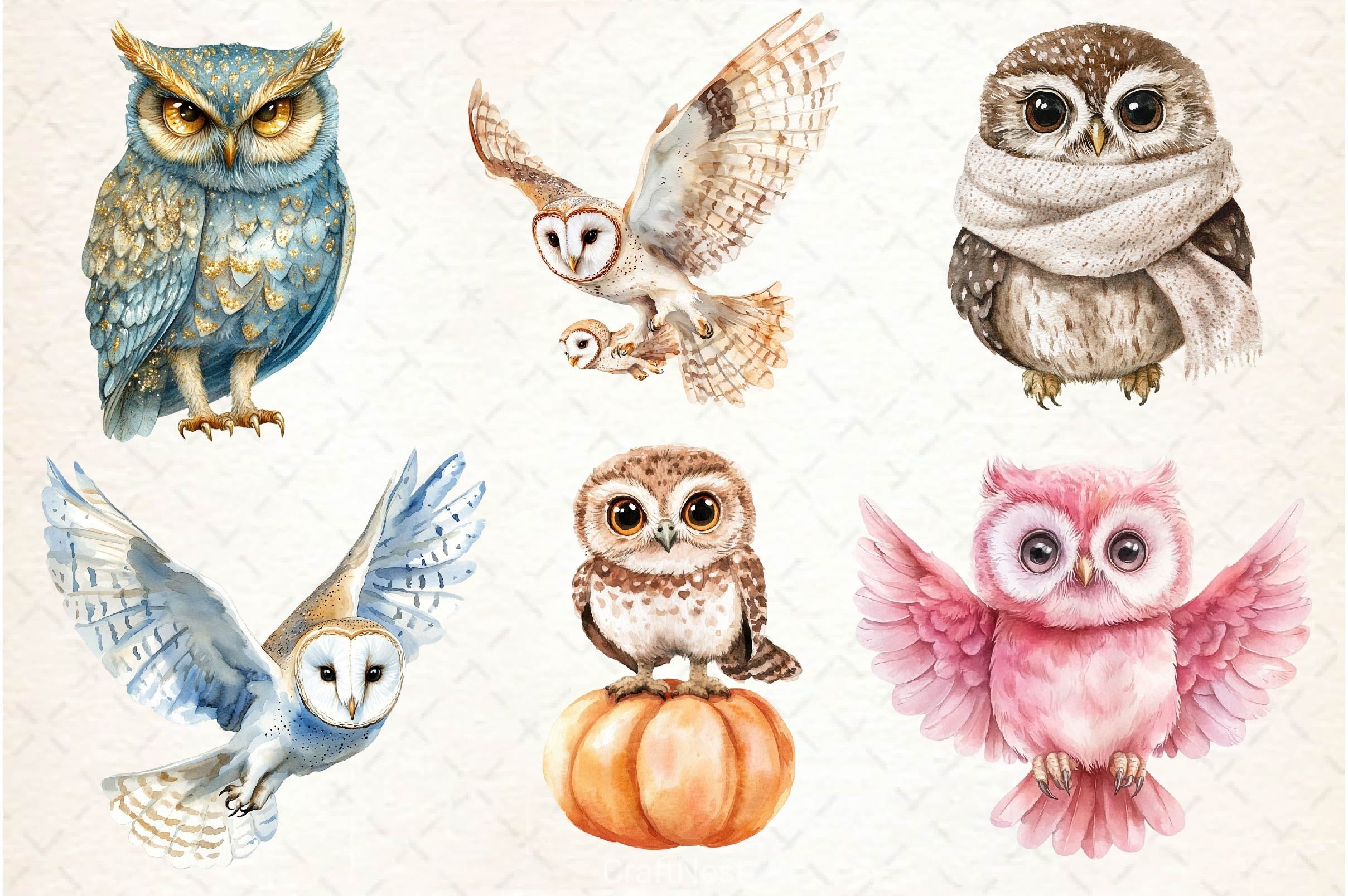 Owl Owlet Clipart Bundle 2 - CraftNest - Digital Crafting and Art