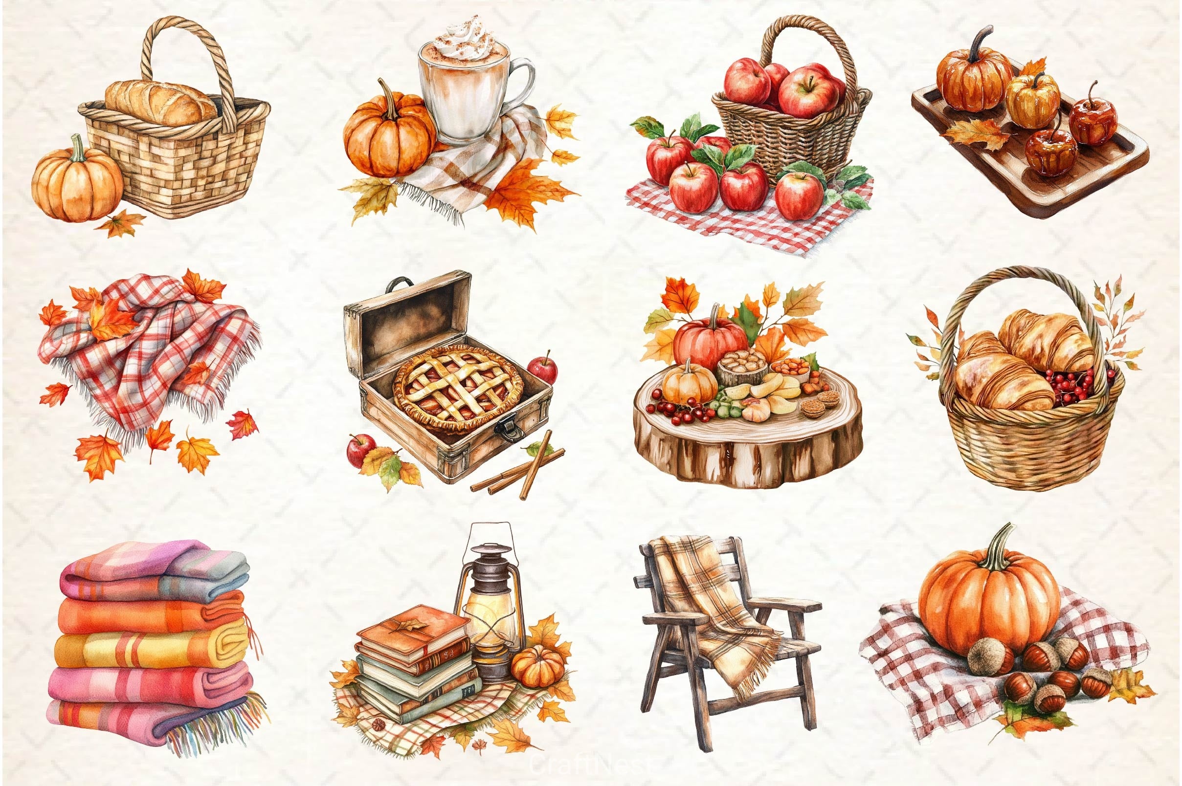 Fall Picnic Clipart Bundle 89 - CraftNest - Digital Crafting and Art