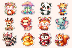 Cute Animals Clipart Bundle 7 - CraftNest - Digital Crafting and Art