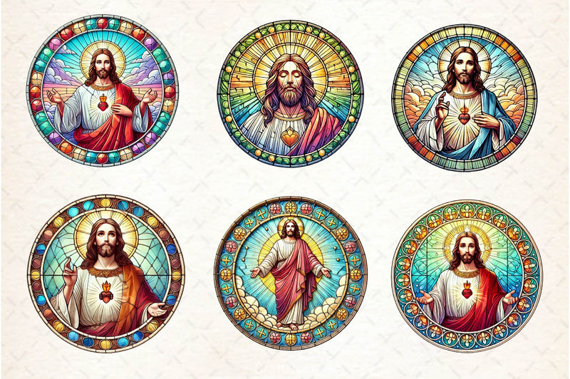 Stained Glass Jesus Clipart Bundle - CraftNest - Digital Crafting and Art