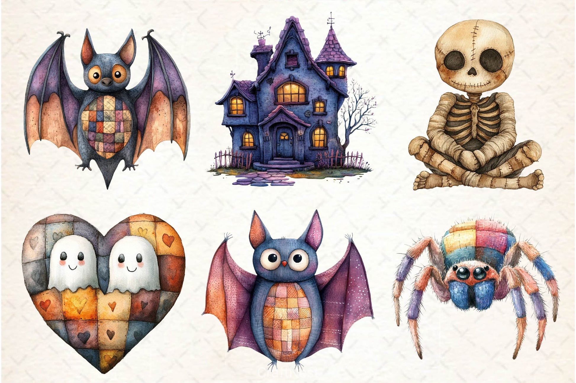 Patchwork Style Halloween Clipart Bundle - CraftNest - Digital Crafting and Art