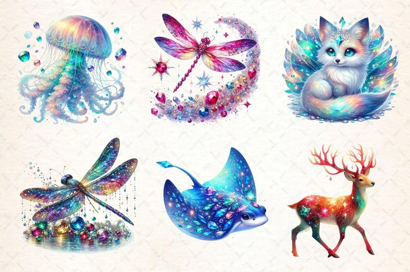 Gemstone Fantasy Animals Clipart Bundle - CraftNest - Digital Crafting and Art
