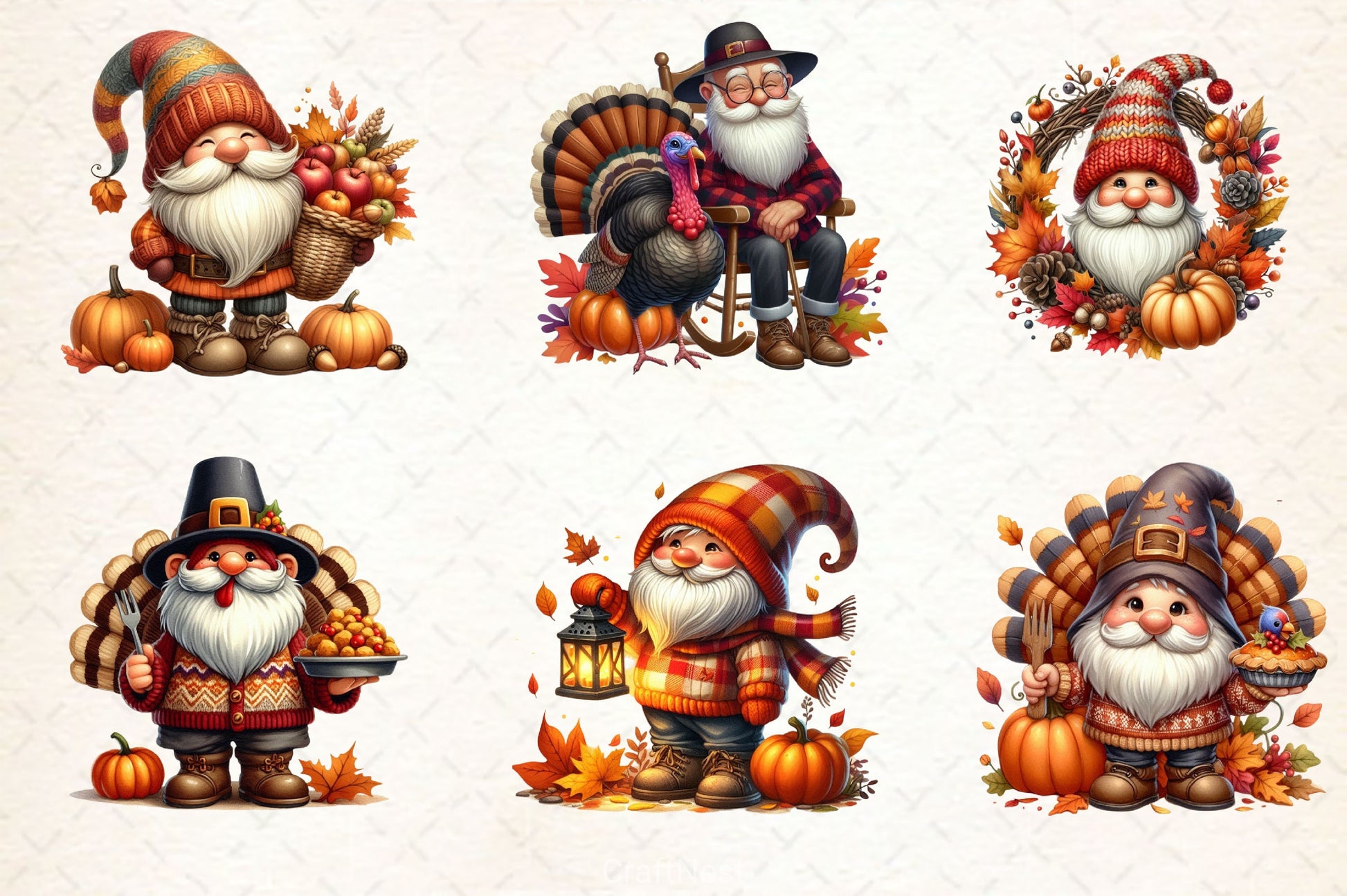 Thanksgiving Gnomes Clipart Bundle - CraftNest - Digital Crafting and Art
