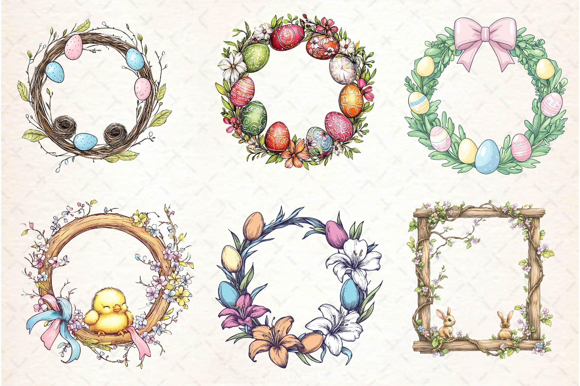 Spring Frames Easter Clipart Bundle - CraftNest - Digital Crafting and Art