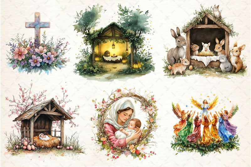 Easter Nativity Scene Clipart Bundle 2 - CraftNest - Digital Crafting and Art
