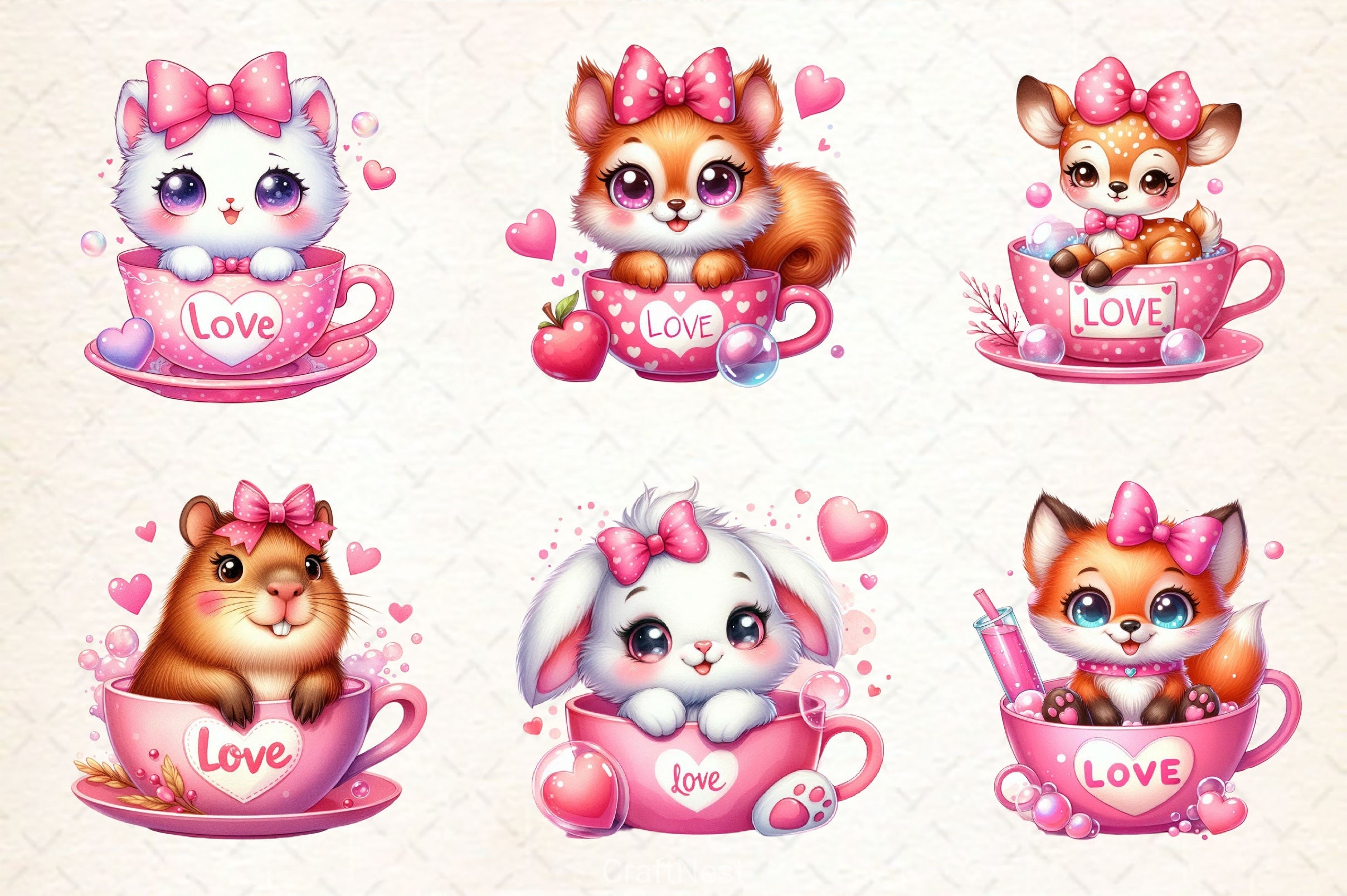 Valentines Day Animals Clipart Bundle - CraftNest - Digital Crafting and Art