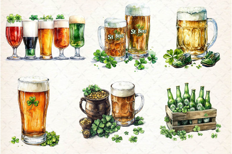 St Patrick's Day Beer Clipart Bundle - CraftNest - Digital Crafting and Art