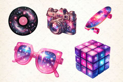 Neon Retro Pink Elements Clipart Bundle 2 - CraftNest - Digital Crafting and Art