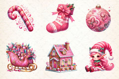Pink Christmas Clipart Bundle 1 - CraftNest - Digital Crafting and Art