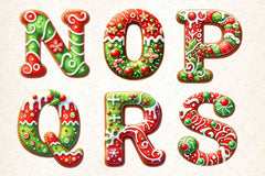 Christmas Gingerbread Alphabet Clipart Bundle - CraftNest - Digital Crafting and Art
