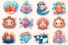 Kawaii Under The Sea Clipart Bundle - CraftNest - Digital Crafting and Art
