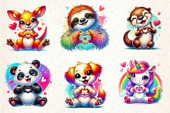 Valentine's Day Animals Clipart Bundle 3 - CraftNest - Digital Crafting and Art