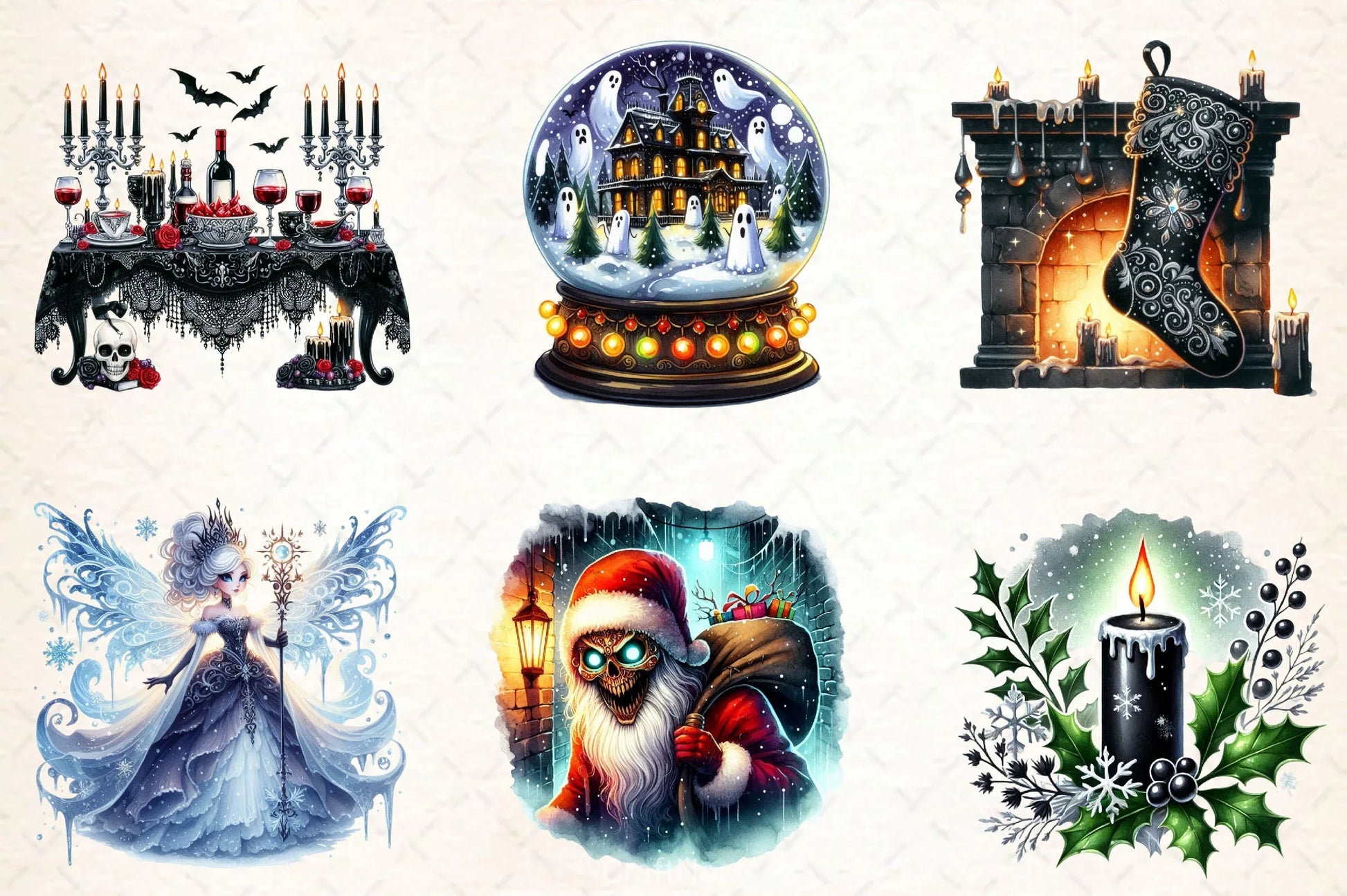 Mystical Gothic Christmas Clipart Bundle 2 - CraftNest - Digital Crafting and Art