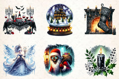 Mystical Gothic Christmas Clipart Bundle 2 - CraftNest - Digital Crafting and Art