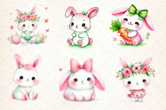 Cute Easter Bunny Clipart Bundle 9 - CraftNest - Digital Crafting and Art