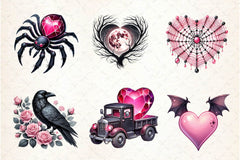 Love Gothic Valentine Clipart Bundle - CraftNest - Digital Crafting and Art