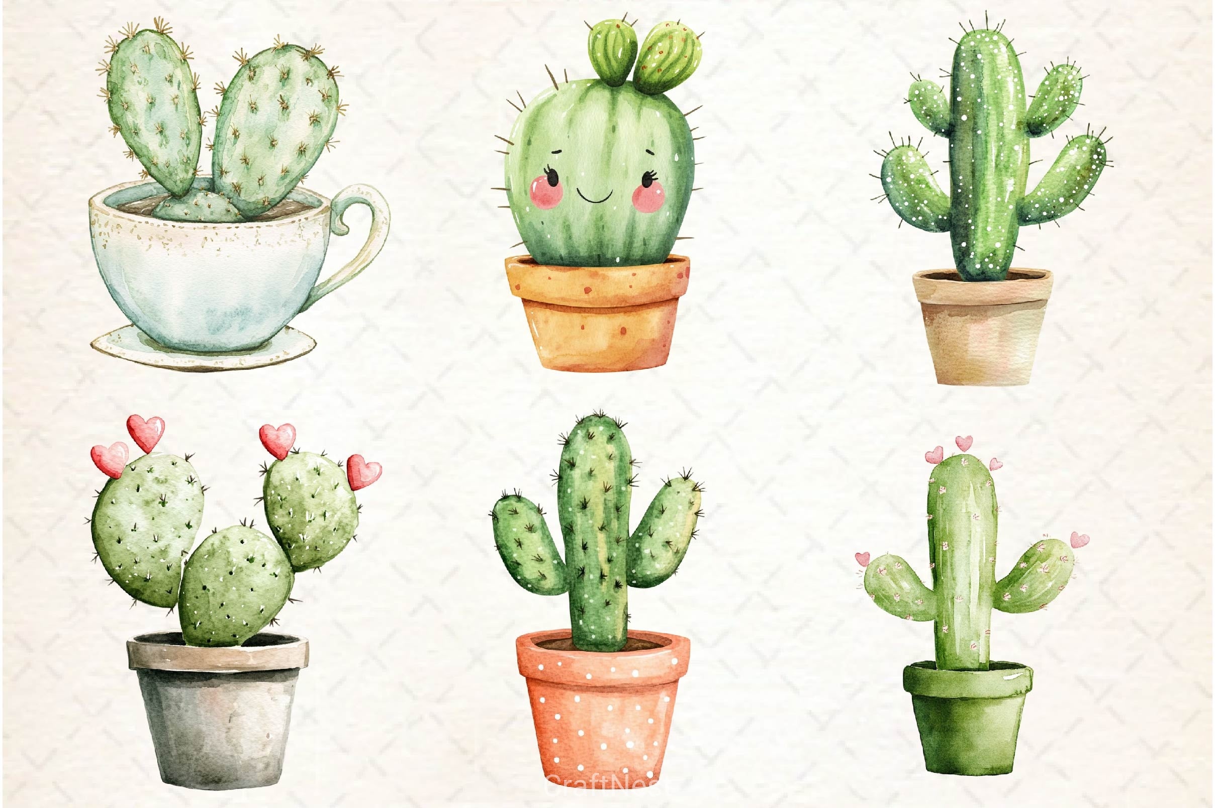 Cactus Doodle Clipart Bundle 2 - CraftNest - Digital Crafting and Art