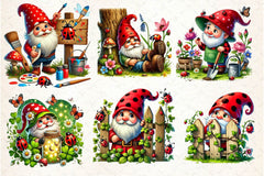 Ladybug Gnomes Clipart Bundle 2 - CraftNest - Digital Crafting and Art