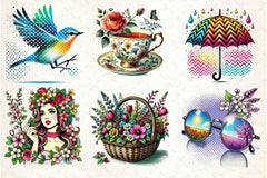 Pop Art Spring Day Clipart Bundle - CraftNest - Digital Crafting and Art