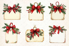 Vintage Christmas Tags Clipart Bundle - CraftNest - Digital Crafting and Art
