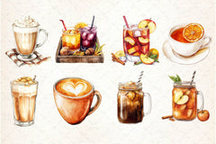 Fall Drinks Clipart Bundle 3 - CraftNest - Digital Crafting and Art