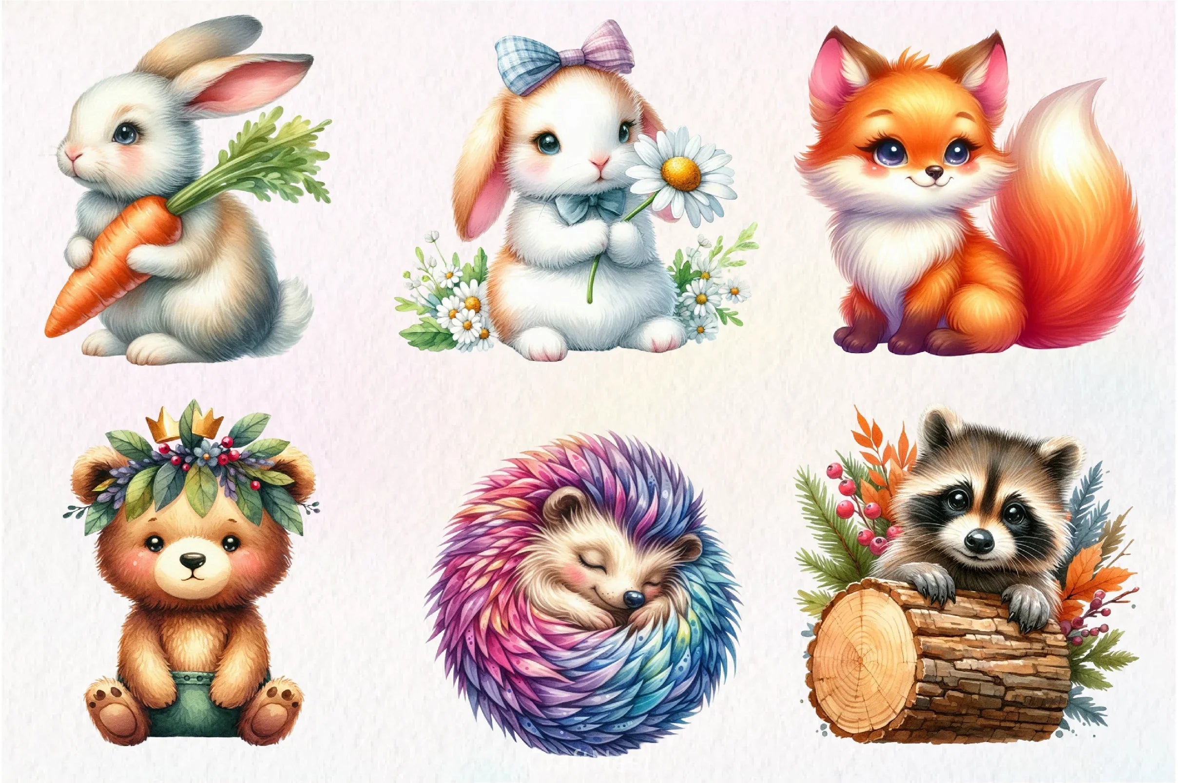Cute Woodland Animal Clipart Bundle - CraftNest - Digital Crafting and Art
